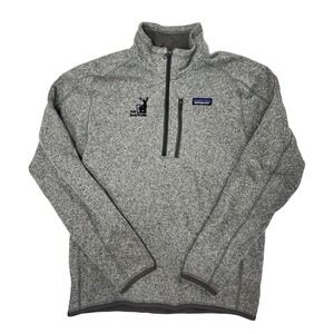 Patagonia Mens Better Sweater 1/4 Zip Fleece Grey The Hartford Logo Medium